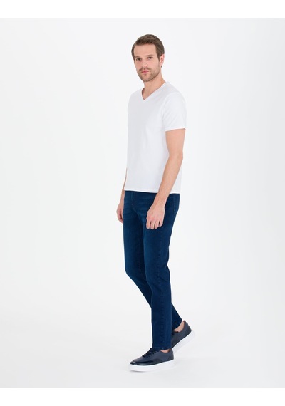 Pierre Cardin Beyaz Slim Fit V Yaka Basic Tişört