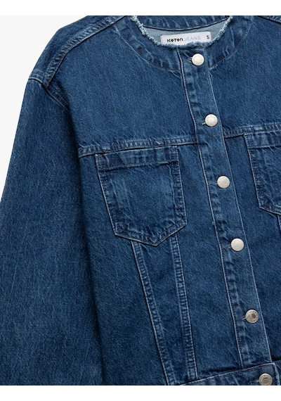 Koton Çift Cepli Bisiklet Yaka Kolları Katlı Düğmeli Denim Ceket Koyu İndigo 5sal50029md Dark Indigo İndigo Koton Çift Cepli Bisiklet Yaka Kolları Katlı Düğmeli Denim Ceket Koyu İndigo 5sal50029md Dark Indigo İndigo