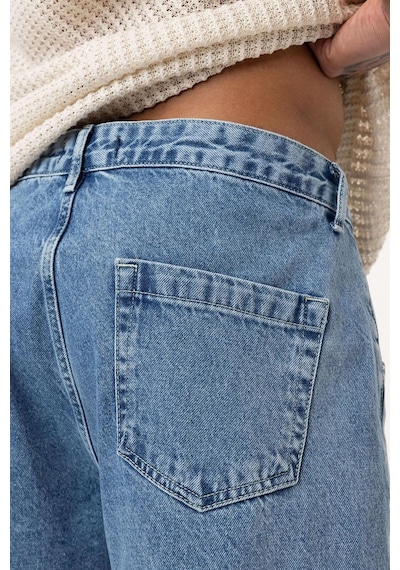 Vamos Dikiş Detaylı Relaxed Fit Jean Açık Mavi Melanj