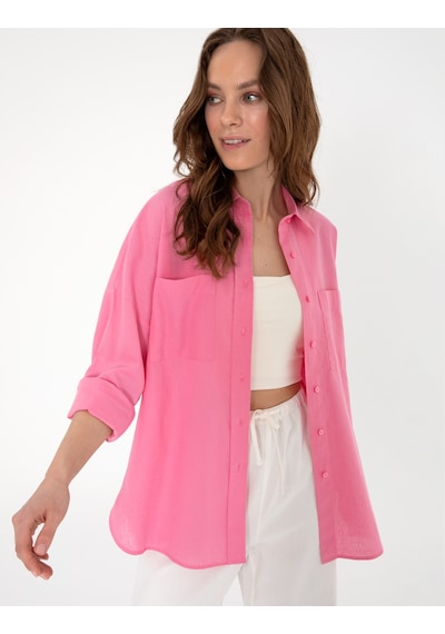 Pierre Cardin Kadın Açık Pembe Gömlek Desenli 50313128-vr078 Açık Pembe