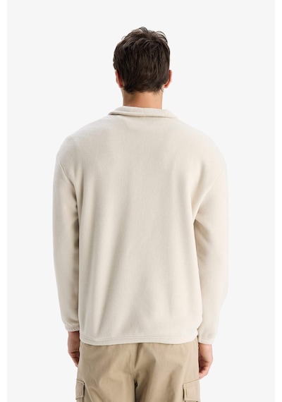 Defacto Boxy Fit Dik Yaka Yarım Fermuarlı Polar Sweatshirt E8632ax25wnbg721 Bej