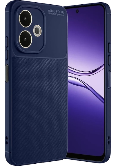 Newface Oppo A5 Pro 4g Kılıf Auto Focus Karbon Kapak - Lacivert