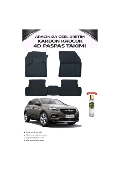 Opel Grandland X 2017 Model Aracınıza Özel Karbon Kauçuk Paspas Takımı