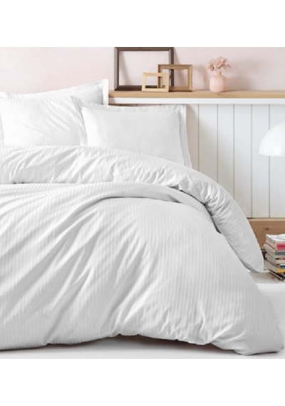 Cottonbox Elegant Saten Beyaz Çift Kişilik Nevresim Takımı