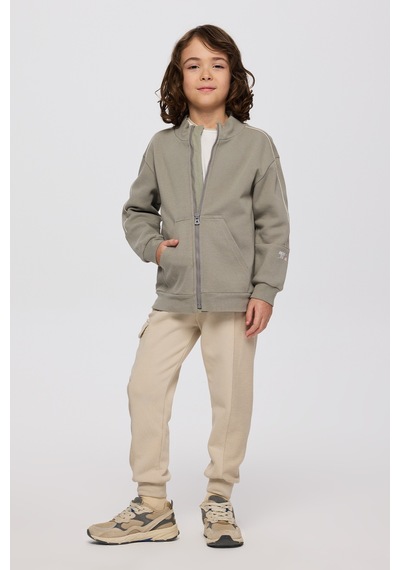 Panço Erkek Çocuk Fermuarlı Antrasit Sweatshirt Gri