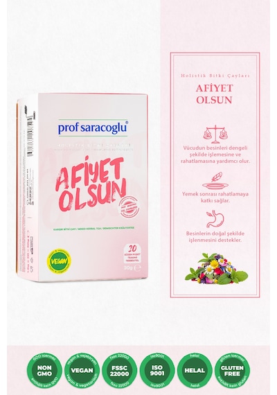 Prof Saraçoğlu Afiyet Olsun Karışık Bitki Çayı 20'li