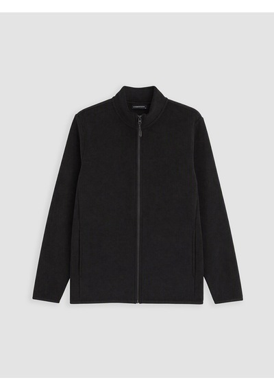 Lcwaıkıkı Classic Siyah Dik Yaka Polar Erkek Fermuarlı Sweatshirt