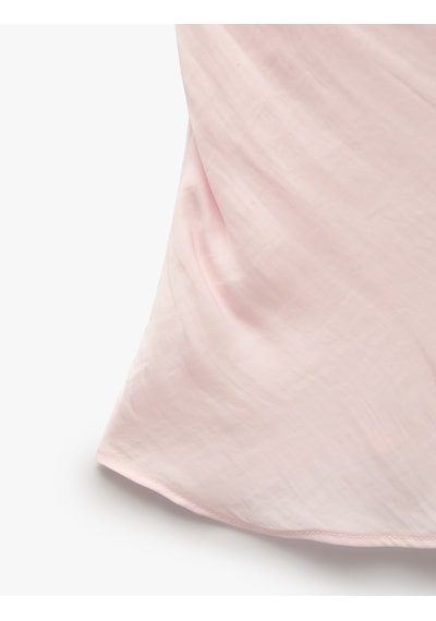 Koton Degaje Halter Yaka Saten Bluz Pembe 6sak30104pw Gül