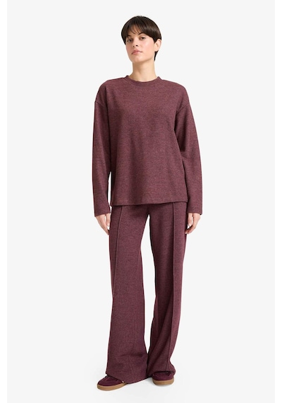 Defacto Straight Fit Beli Lastikli Geniş Paça Pantolon F1016ax25aubr93 Bordo