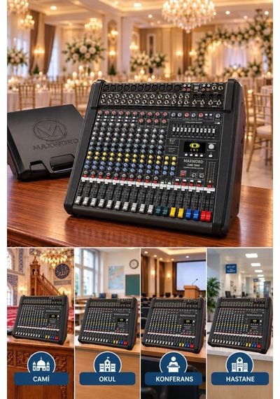 Maxword Cms-1000-3 Mixer 10 Kanal Analog Kompakt Power Mikser