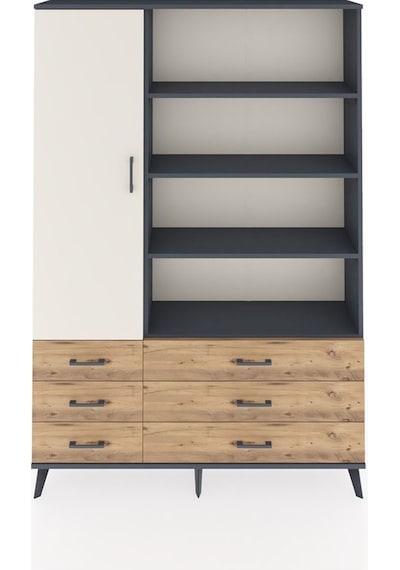 Arges Dolap 8 Raflı 6 Çekmeceli Tek Kapaklı 132x30x195 Antrasit-aytaşı/çam Aytası/atlas Çam Arges Dolap 8 Raflı 6 Çekmeceli Tek Kapaklı 132x30x195 Antrasit-aytaşı/çam Aytası/atlas Çam