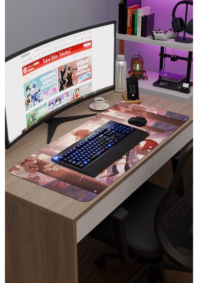 Yae Miko Genshin Impact Anime Gacha V2 - 90x40 Xxl Gaming Mouse Pad Fare Altlığı