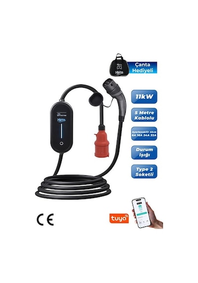 Hims Hctk-11 11kw Ev Tipi Taşınabilir Elektrikli Araç Şarj Cihazı