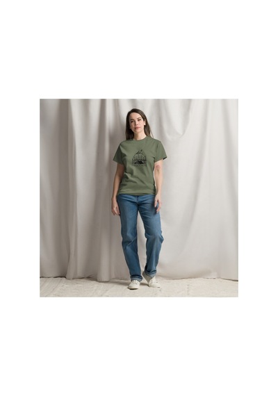 Wildstyle Wander More Gezgin Dağ Kamp Çadır Doğa Baskılı Unisex Pamuklu Tişört Haki
