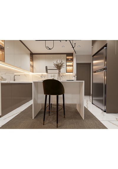 Asra Trend Mutfak Adası MA-03 %100 MDF Yemek ve Bar Masası Beyaz