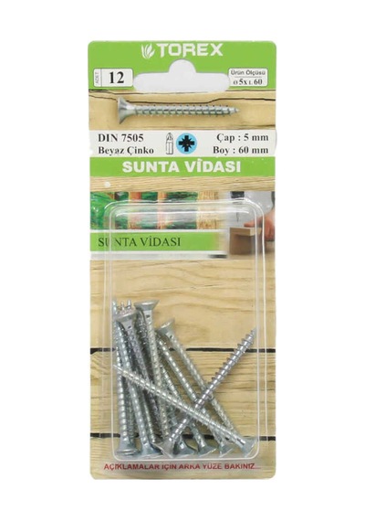 Sunta Vidası 5 X 60 1 Paket: 7 Adet - 762256218 Diğer