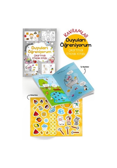 Kavramlar Duyuları Öğreniyorum Çıkartmalı Etkinlik Kitabı - 3 Yaş +