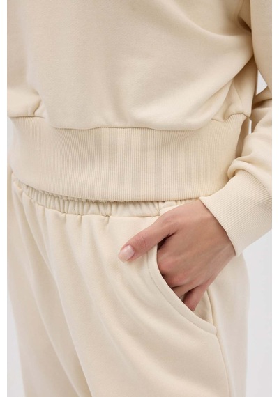 Buly Cozy Bisiklet Yaka Sweatshirt Bej