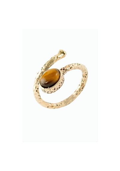 Oval - 552 - Doğaltaşlı Otantik - Nazblsmm - Yüzük Kaplangözü Bronz
