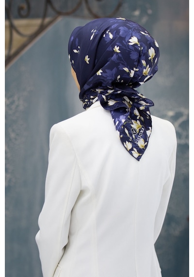 Vissona Twill İpek Eşarp Lacivert 51776-0033