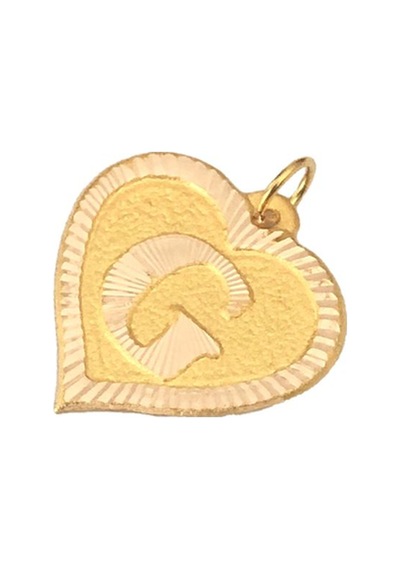 0.25 Gram 14 Ayar G Harfi Kalp Kolye Ucu