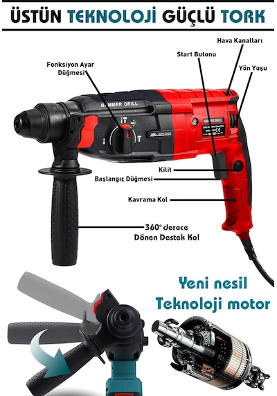 Assur Profesyonel Metal Şanzıman Kırıcı Delici Hilti Darbeli Matkap 2 - 28mm - 1799