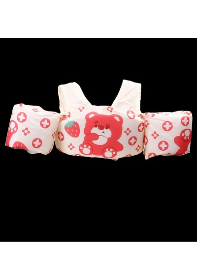 Toyflyer Ayıcık Desenli Kolluklu Çocuk Yüzme Yeleği Gövde Destekli 2-6 Yaş 15-30 Kg Fl005