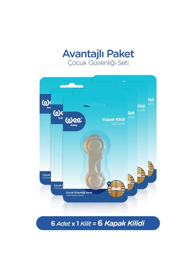 Wee Baby Dolap Kapak Kilidi Bebek Çocuk Güvenlik Kilidi 6 Adet Beyaz