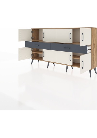 Arges Konsol 4 Raflı 2 Çekmeceli 8 Kapaklı 176x30x99 Çam-aytaşı/a Çam-aytaşı/antrasit Arges Konsol 4 Raflı 2 Çekmeceli 8 Kapaklı 176x30x99 Çam-aytaşı/a Çam-aytaşı/antrasit