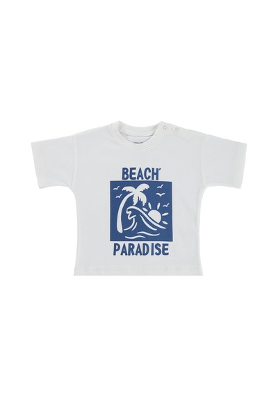 Civil Baby Chasin Waves Baskılı 6-18 Ay Tişört - Ekru