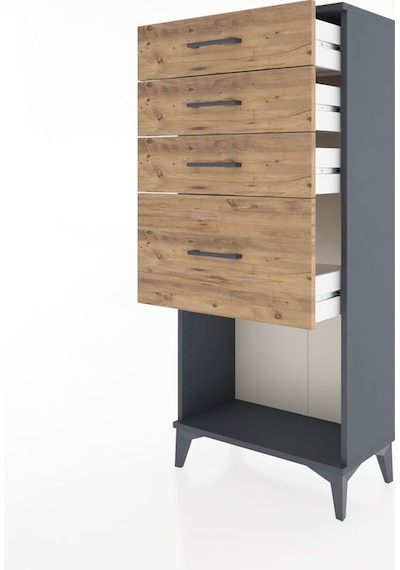 Hyperion Dolap 4 Çekmeceli 60x44x134 Antrasit-çam Antrasit