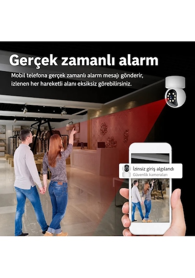 Wifi Kablosuz 1080p 2.4ghz + 5ghz 360 Hareket Izleme Sesli Cctv Ağ Ev Güvenlik Mini Ip Kamera