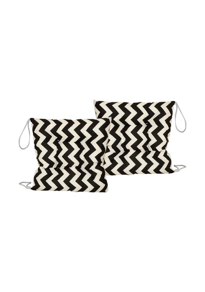 Wellmop Bağcıklı Silikon Minder 40x40 Cm Antrasit Siyah-beyaz