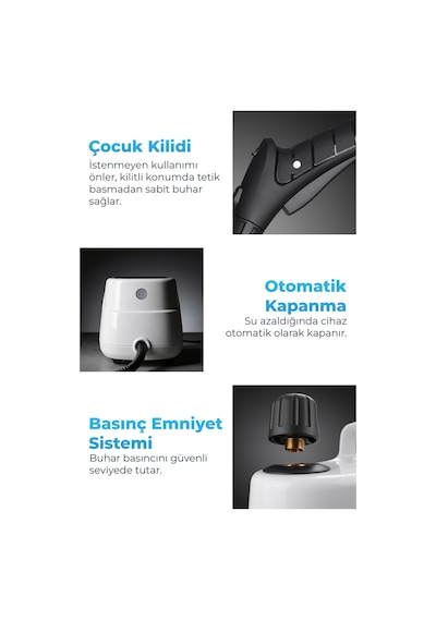 PiranTech CB-103A 2000 W Güçlü Buharlı Temizlik Makinesi