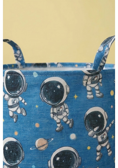 Astronot Desenli Oyuncak & Çamaşır Sepeti Çok Renkli
