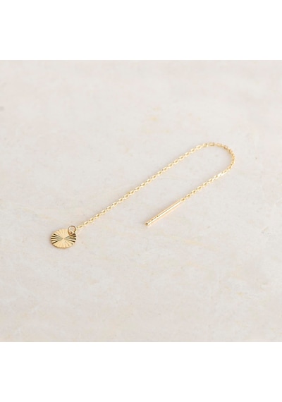 Goldkupe 14 Ayar Altın Yuvarlak Sallantı Zincir Tek Küpe 0,58 Gr-6623