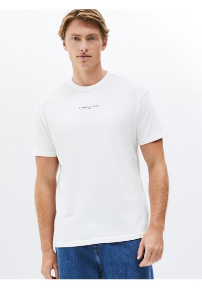 Tjm Rlx Lınear Logo Tee Erkek Beyaz T-shirt - Dm0dm21110 Beyaz