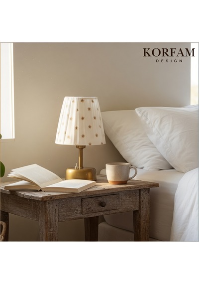 Yıldız İşlemeli Kumaş Pilli Masa & Gece Lambası Çok Renkli