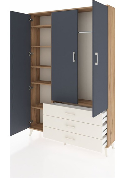 Arges Dolap 6 Raflı 3 Çekmeceli Tek Askılı 132x30x195 Çam-ant... Çam Arges Dolap 6 Raflı 3 Çekmeceli Tek Askılı 132x30x195 Çam-ant... Çam