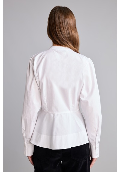Defacto Fitted Hakim Yaka Peplum Poplin Uzun Kollu Gömlek I8193ax26auwt79 Beyaz-wt79