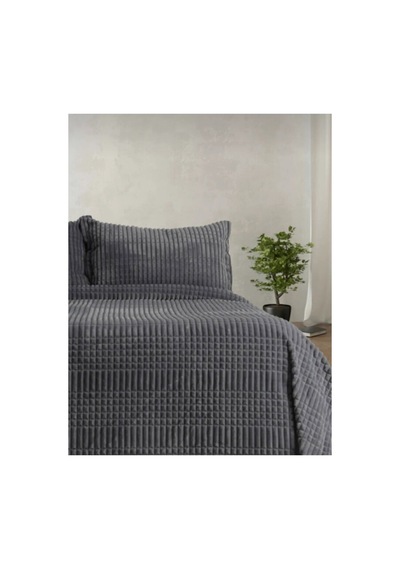 Ete Hometex Merinos Modern Lıne 2 Prç.battaniye Ve Yatak Örtüsü Seti Antrasit 8696474231362