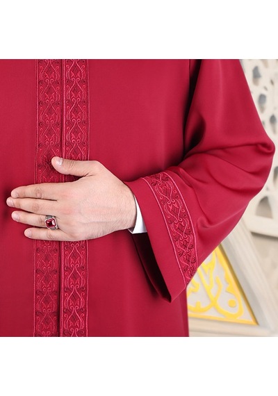 Harezmi İmam Cübbesi Bordo Çok Renkli