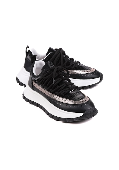 Stato Regina Kalın Tabanlı Şık Günlük Kadın Sneaker Siyah
