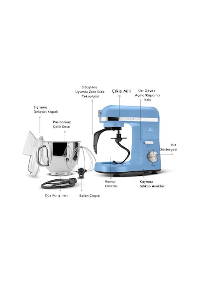 Karaca Mastermaid Chef Pro 1750 W Çift Kollu Stand Mikser