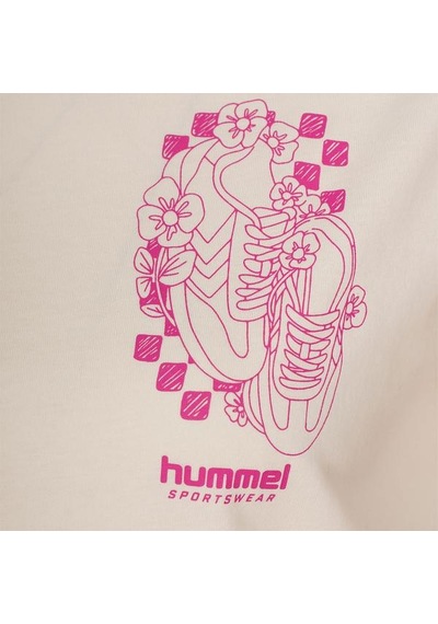 Hummel Rodas Kadın Ekru Yuvarlak Yaka Tişört Ekru