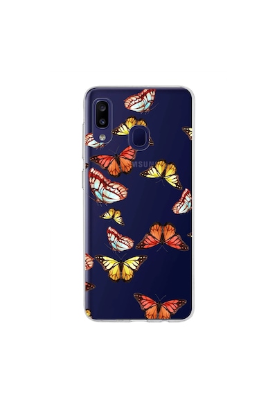 Samsung Galaxy M10s İle Uyumlu 1mm Slim Fit Water Color 2 Baskılı Şeffaf Kılıf Şeffaf