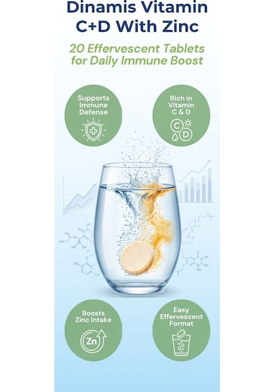 Dinamis Vitamin C+D With Zinc 20 Efervesan Tablet