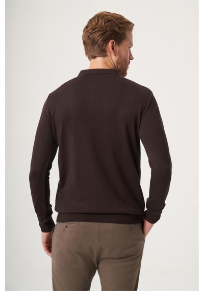İmza Kahverengi Polo Yaka Uzun Kol Örme Comfort Fit Pamuklu Triko Kazak 1012265156 K.kahve-s.kahve İmza Kahverengi Polo Yaka Uzun Kol Örme Comfort Fit Pamuklu Triko Kazak 1012265156 K.kahve-s.kahve