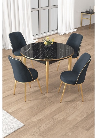 Canisa Osle Serisi 90x90 Yuvarlak Siyah Mermer Desen Mutfak Masa Takımı 4 Antrasit Sandalye Gold Detay Masa Siyah Mermer Sandalye Antrasit Gold Ayak Canisa Osle Serisi 90x90 Yuvarlak Siyah Mermer Desen Mutfak Masa Takımı 4 Antrasit Sandalye Gold Detay Masa Siyah Mermer Sandalye Antrasit Gold Ayak