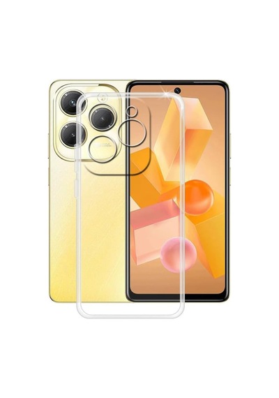 Infinix Hot 40 Pro İle Uyumlu Kapak Kamera Korumalı Süper Silikon Şeffaf Kılıf